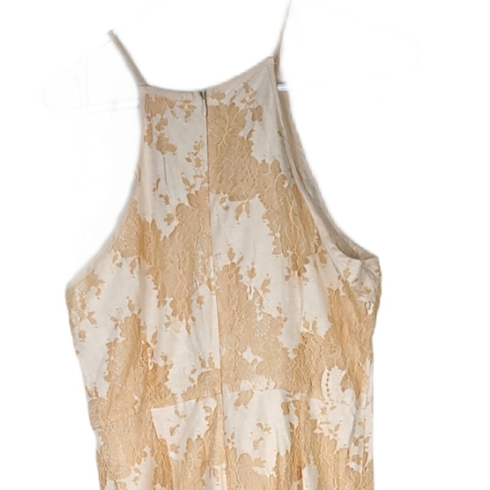 Entro linen and floral lace halter jumpsuit medium - Picture 3 of 11